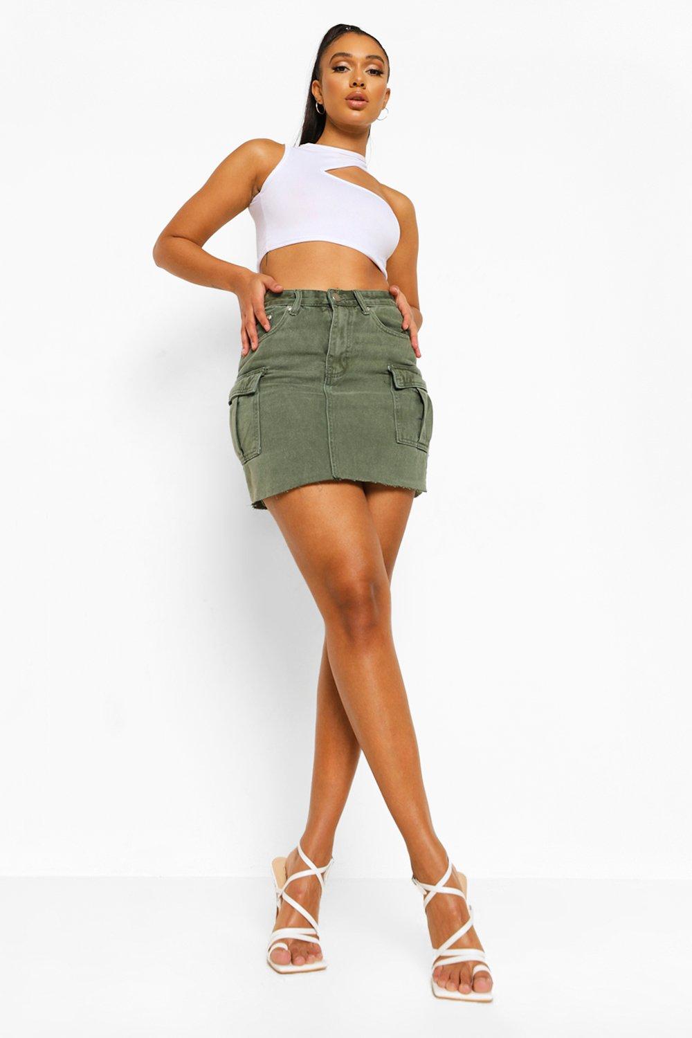 Khaki store jean skirt